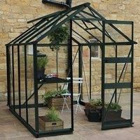 6' x 8' Halls Cotswold Burford Small Greenhouse in Green with Toughened Glass (1.94m x 2.56m)