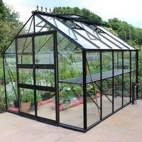 8' x 12' Halls Cotswold Blockley Greenhouse in Black with Toughened Glass (2.56m x 3.79m)
