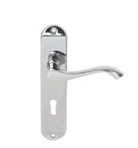 Designer Levers Capri Lever Lock Door Handle in Chrome Finish Interior Use 180mm x 40mm Pair