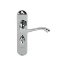Designer Levers 8006CP Capri Lever Bathroom W/C Privacy Door Handle Pair in Chrome Finish Interior Use 180mm x 40mm