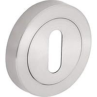 Keyhole Door Lock Key Cover Brushed Nickel Escutcheon Set - Pair