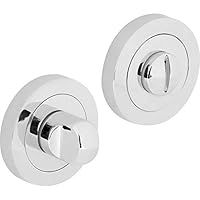 Bathroom Toilet WC Door Thumbturn Turn Twist and Release Lock - Polished Chrome