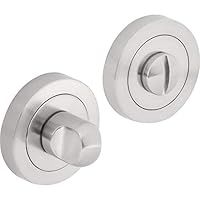 Bathroom Toilet WC Door Thumbturn Turn Twist and Release Lock - Brushed Satin Nickel
