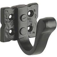 Decohooks 469487 Ornate Single Hook in Black Finish Door & Wall Mountable Single Pack