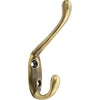 Decohooks 469498 Hat, Coat & Robe Hook in Antique Brass Finish Door & Wall Mountable Single Pack