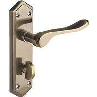 Bewdley Antique Brass Lever Bathroom Door Handle - 1 Pair