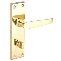 Designer Levers Victorian Straight Lever Door Handles, Bathroom Door Handle Set - Polished Brass - 1 Pair