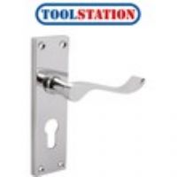 Victorian Scroll Door Handles Euro Lock Polished
