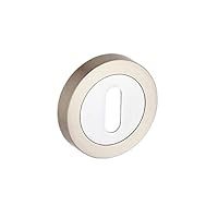 Keyhole Door Lock Key Cover Dual Tone Polished and Brushed Nickel Escutcheon Set - Pair