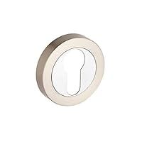Euro Lock Keyhole Escutcheon Covers Set Dual Tone Polished and Brushed Nickel - Pair