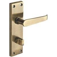 Designer Levers Victorian Straight Lever Door Handles, Bathroom Door Handle Set - Antique Brass - 1 Pair