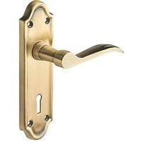 Kennington Antique Brass Lever Lock Door Handle - 1 Pair