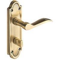Kennington Antique Brass Lever Bathroom Door Handle - 1 Pair