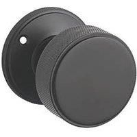 Designer Levers Kensington Knurled Door Knob 60mm Pair Matt Black (708KK)