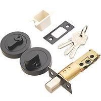 Security Solutions - Euro Locking Deadbolt Thumbturn Set - 60/70mm Backset - Matt Black