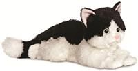 NEW AURORA 12" FLOPSIES PLUSH OREO BLACK & WHITE CAT CUDDLY SOFT TOY TEDDY