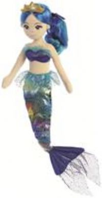 AURORA, 33231, Sea Sparkles Rainbow Indigo, 18In, Soft Toy, Blue