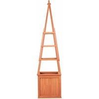 Groundlevel Obelisk Climbing Garden Planter For Flowers, Herbs, Shrubs Made From Cedar Wood H162 x 40 x 40 CMS.