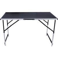 Groundlevel Adjustable Height Folding Table, Trestle, Heavy Duty, Plastic and Wood, Fold Up, Portable Dining Table for Indoor, Outdoor, Camping, Garden Party, BBQ and Games – 3 Tables