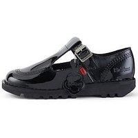 Kickers Women's Kick Lo Aztec Core Patent Shoes, Black Black, 4 UK