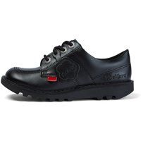 Kickers Unisex Kid's Kick Lo Core Leather Shoes, Black, 1 UK