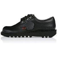 Kickers Unisex Kid's Kick Lo Core Leather Shoes, Black, 1 UK