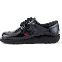Kickers Women's Kick Lo Core Patent Leather Shoes, Patent Black, 8 UK