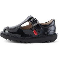 Kickers Girls' Kick T-Bar School Shoes, Black, 11 UK Child