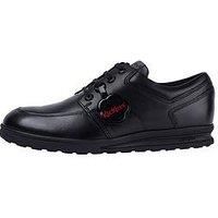 Kickers Boy's Troiko Black Leather Boots, Black, 3 UK