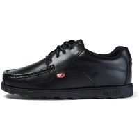 Kickers Fragma Lace Up Black Leather Shoes, 3 UK