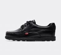 Kickers Men's Fragma Lace Up Black Leather Shoes, 5 UK