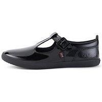 Kickers Kariko T Bar Flat Shoes - Black