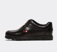 Kickers Junior Fragma Lace 2 Eye Leather Shoe - Black - Size 3