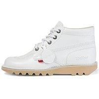 Kickers Unisex Kick Hi Ankle Boot, White, 7 UK