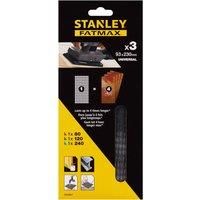 STANLEY FATMAX - 3x Assorted 1/3 Mesh Sanding Sheets 93 x 190mm (80g/120g/240g)
