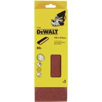 DeWalt 100 x 610mm Multi Purpose Sanding Belts 100mm x 610mm 80g Pack of 3