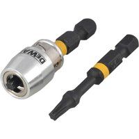 Dewalt DT70537T-QZ DT70537T-QZ-Puntas Torsión de Impacto 2 x T20 y adaptador magnético con bloqueo