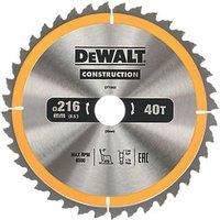 Dewalt DT1953-QZ DT1953-QZ-Hoja para construcción 216x30mm 40D, Yellow/Black, 216/30 mm 40WZ