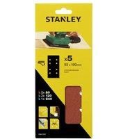 STANLEY STA31597-XJ 5 hojas de lija perforadas, Brown