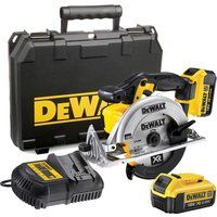 DEWALT DCS391M2-GB XR 165 mm Circular Saw, 18 V, Yellow/Black, 2 x 4 Ah