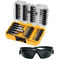 DeWalt DT70704 47Pcs Impact Rated Screwdriver Bit Set Hex Shank & Safety Glasses