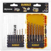 DEWALT DT70710-QZ Tough Case pequeña con 13 brocas para Metal HSS-G Extreme 2: 1.5 – 7mm, Black/Yellow