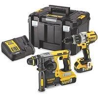 DeWalt DCK229P2T-GB 2x 5Ah Li-Ion 18V Cordless Combi SDS Plus Drill Kit 3 Speed