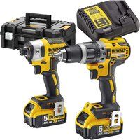 Dewalt DCK266P2T-GB XR Combi Drill and Impact Driver Brushless Kit in TSTAK Box, 1 W, 18 V, Yellow/Black