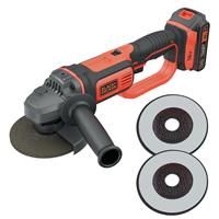 BLACK+DECKER 18V Cordless 125MM Angle Grinder with 3 Discs BCG720D13-GB