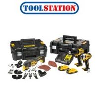 DeWalt 18V XR Brushless Compact Combi, Impact Driver, Multi Tool 3 Piece Kit ...