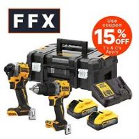 DeWalt DCK2050 18v XR Brushless Powerstack Combi Drill and Impact Driver 2 x 5ah Li-ion Charger Case