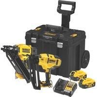 Dewalt DCK246P2T 18V Brushless Twin Pack Nailer 2 x 5.0Ah Battery Charger & Bag