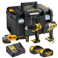 DeWalt DCK344M2T-GB 18V XR Brushless 3 Piece Kit 2 x 4.0Ah in Black/Yellow