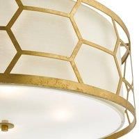 dr lighting Epstein hanging light in gold and ivory, 64 cm